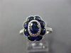 ESTATE 1.91CT DIAMOND & AAA SAPPHIRE 18K WHITE GOLD CLASSIC FLOWER FILIGREE RING