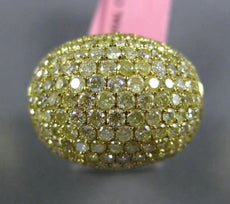 ESTATE MASSIVE 4.21CT YELLOW DIAMOND 18K YELLOW GOLD 3D WEDDING ANNIVERSARY RING