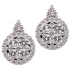 ESTATE 2.0CT DIAMOND 18KT WHITE GOLD 3D ROUND FLOWER CLASSIC SNOWFLAKE EARRINGS