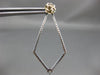 ESTATE LARGE 1.38CT DIAMOND 14KT WHITE GOLD PENTAGON SOLITAIRE HANGING EARRINGS