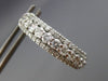 ESTATE LARGE 2.85CT DIAMOND 14KT WHITE GOLD 3D DOUBLE SIDED HOOP HUGGIE EARRINGS