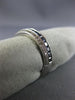 ESTATE .76CT DIAMOND & AAA SAPPHIRE 14K WHITE GOLD 3D INVISIBLE ANNIVERSARY RING