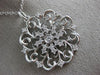 ESTATE LARGE .58CT DIAMOND 14KT YELLOW GOLD 3D FILIGREE FLOWER SNOWFLAKE PENDANT