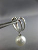 ESTATE .26CT DIAMOND & AAA SOUTH SEA PEARL 14KT WHITE GOLD 3D HANGING EARRINGS