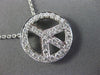 ESTATE .80CT DIAMOND 18KT WHITE GOLD 3D OPEN PEACE CIRCULAR FLOATING FUN PENDANT