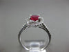 ESTATE 1.3CT DIAMOND & AAA RUBY 14K WHITE GOLD CLASSIC OVAL HALO ENGAGEMENT RING