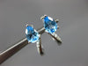 ESTATE 2.40CT DIAMOND & AAA BLUE TOPAZ 18K WHITE GOLD TEAR DROP HANGING EARRINGS