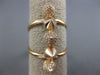 ESTATE WIDE .31CT ROUND DIAMOND 14KT ROSE GOLD 3D CLASSIC TWO ROW SPIKE FUN RING