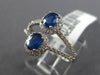 ESTATE WIDE 1.24CT DIAMOND & AAA SAPPHIRE 14K WHITE GOLD FLOWER ANNIVERSARY RING