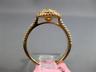 ESTATE .88CT PINK & GREEN DIAMOND 18KT ROSE GOLD 3D DOUBLE HALO ENGAGEMENT RING