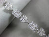 ESTATE WIDE 2.89CT DIAMOND 18KT WHITE GOLD 3D MULTI SHAPE SQUARE HEART BRACELET