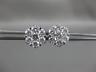 ESTATE LARGE 2.0CT DIAMOND 14KT WHITE GOLD 3D FLOWER SCREW BACK STUD EARRINGS