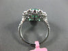 ESTATE LARGE 3.01CT DIAMOND & AAA EMERALD 18KT TWO TONE GOLD 3D FLOWER LOVE RING