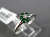 ESTATE .23CT DIAMOND & AAA EMERALD 14K WHITE GOLD FLOWER CLUSTER FRIENDSHIP RING