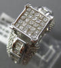 LARGE 1.55CT ROUND & BAGUETTE & PRINCESS DIAMOND 14KT WHITE GOLD SQUARE FUN RING