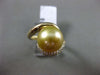 ESTATE LARGE .62CT DIAMOND 14KT YELLOW GOLD 3D GOLDEN SOUTH SEA PEARL SWIRL RING