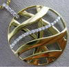 ESTATE LARGE .25CT DIAMOND 18KT WHITE & YELLOW GOLD CIRCULAR CRISS CROSS PENDANT