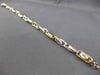 ESTATE WIDE & LONG 14K 2 TONE GOLD HANDCRAFTED FANCY LINK BRACELET #22869