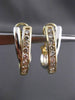 ESTATE LARGE 1.10CT DIAMOND 14KT TWO TONE GOLD 3D X LOVE CLIP ON EARRINGS #24329