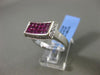ESTATE WIDE 2.22CT DIAMOND & AAA RUBY 18KT WHITE GOLD CURVED RECTANGLE FUN RING
