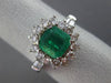 ESTATE 2.05CT DIAMOND & EMERALD 18KT WHITE GOLD 3D HALO CLASSIC ENGAGEMENT RING