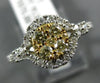 .65CT DIAMOND & FANCY YELLOW DIAMOND 14KT 2 TONE GOLD CLUSTER HALO PROMISE RING