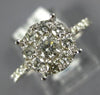 ESTATE LARGE .96CT DIAMOND 14K WHITE GOLD SOLITAIRE CLUSTER HALO ENGAGEMENT RING