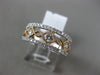 ESTATE WIDE .87CT DIAMOND 18KT WHITE & ROSE GOLD 3/4TH ETERNITY ANNIVERSARY RING