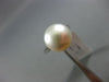ANTIQUE LARGE .10CT DIAMOND & AAA SOUTH SEA PEARL PLATINUM 3D ENGAGEMENT RING