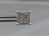 ESTATE LARGE .75CT PRINCESS DIAMOND 14KT WHITE GOLD 3D INVISIBLE STUD EARRINGS