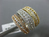 ESTATE EXTRA LARGE 2.62CT DIAMOND 18KT TRI COLOR GOLD MULTI ROW ANNIVERSARY RING