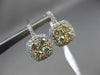 ESTATE 1.12CT WHITE & FANCY YELLOW DIAMOND 14K 2 TONE GOLD 3D HANGING EARRINGS