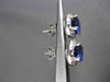 ESTATE 5.68CT DIAMOND & SAPPHIRE 14K WHITE GOLD 3D SOLITAIRE ROUND HALO EARRINGS