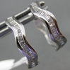 ESTATE .52CT BAGUETTE DIAMOND 18KT WHITE GOLD 3D HEART WAVE HUGGIE EARRINGS