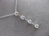 ESTATE .28CT DIAMOND 18KT WHITE GOLD 4 STONE CLASSIC FLOATING PENDANT & CHAIN