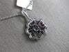 ESTATE 1.46CT DIAMOND & AAA RUBY 18K WHITE GOLD FLOWER FILIGREE MILGRAIN PENDANT