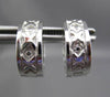 ESTATE WIDE 14KT WHITE GOLD ' X '  LOVE 3D DOUBLE SIDED HUGGIE EARRINGS #24216