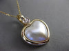 ESTATE DIAMOND & PEARL 14KT TWO TONE GOLD 3D DOUBLE HEART FLOATING PENDANT 24081