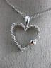 ESTATE .20CT DIAMOND 14K WHITE GOLD 3D CLASSIC OPEN HEART JOURNEY PENDANT #21282