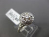 ESTATE 1.14CT DIAMOND 14KT WHITE GOLD DOUBLE HALO CLASSIC ROUND ENGAGEMENT RING