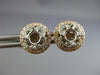 ESTATE .42CT DIAMOND 14K TRI COLOR GOLD HALO FOUR PRONG SEMI MOUNT STUD EARRINGS