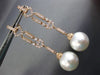 ESTATE LONG .76CT DIAMOND & AAA SOUTH SEA PEARL 18KT ROSE GOLD HANGING EARRINGS