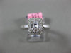 ESTATE .47CT ROUND & BAGUETTE DIAMOND 18K WHITE GOLD 3D FILIGREE ENGAGEMENT RING