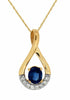 .50CT DIAMOND & AAA SAPPHIRE 14KT YELLOW GOLD OVAL & ROUND INFINITY LOVE PENDANT