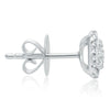 ESTATE .31CT DIAMOND 14KT WHITE GOLD SQUARE SOLITAIRE DOUBLE HALO STUD EARRINGS