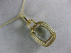 ESTATE LARGE 4.30CT DIAMOND & GREEN AMETHYST 14K YELLOW GOLD RECTANGULAR PENDANT