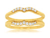 ESTATE .20CT DIAMOND 14KT YELLOW GOLD 3D V SHAPE INSERT WEDDING ANNIVERSARY RING