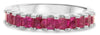 ESTATE 1.28CT AAA RUBY 14KT WHITE GOLD PRINCESS SEMI ETERNITY ANNIVERSARY RING