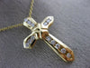 ESTATE .40CT ROUND DIAMOND 14KT YELLOW GOLD CLASSIC X LOVE CROSS PENDANT #14159