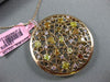 ESTATE LARGE 2.46CT FANCY COLOR DIAMOND 18KT ROSE GOLD CIRCULAR FLOATING PENDANT